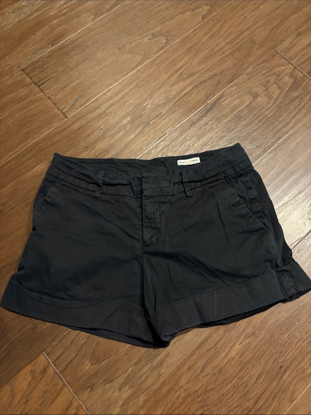 Club Monaco Black Roll-Cuff Bermuda Shorts